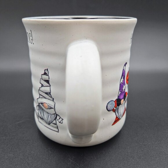 Cobwebs And Cauldrons Mug Cup Happy Haunting Gnomes Costumes Witch Mummy Bat - Picture 4 of 11